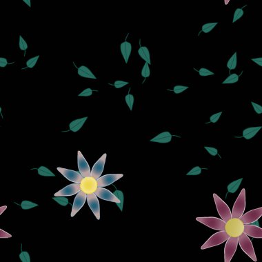 soyut çiçekler ve yapraklar, çiçekler duvar kağıtları, vektör illüstrasyonu