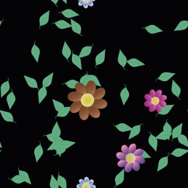 Çiçek yaprakları, çiçekler duvar kağıtları, vektör illüstrasyonları..