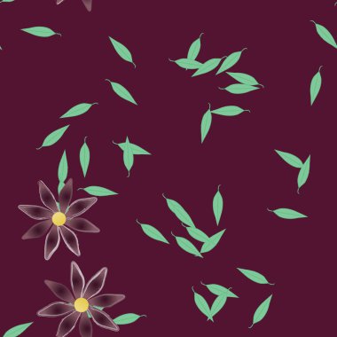 Çiçek yaprakları, çiçekler duvar kağıtları, vektör illüstrasyonları..