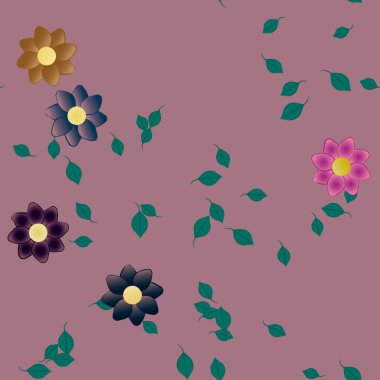 Çiçek yaprakları, çiçekler duvar kağıtları, vektör illüstrasyonları..