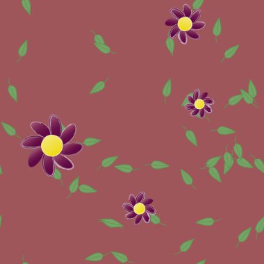 Çiçek yaprakları, çiçekler duvar kağıtları, vektör illüstrasyonları..