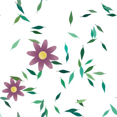 Çiçek yaprakları, çiçekler duvar kağıtları, vektör illüstrasyonları..