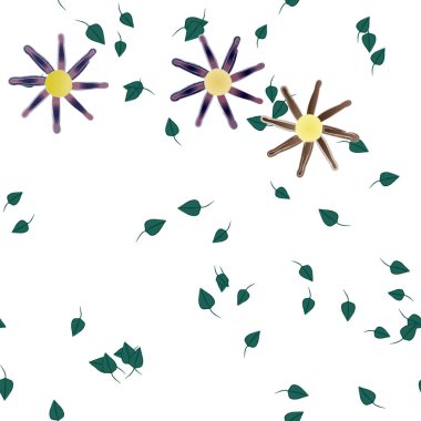 Çiçek yaprakları, çiçekler duvar kağıtları, vektör illüstrasyonları..