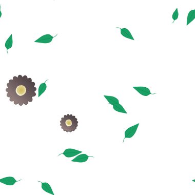 soyut çiçekler ve yapraklar, çiçekler duvar kağıtları, vektör illüstrasyonu