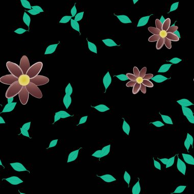 Çiçek yaprakları, çiçekler duvar kağıtları, vektör illüstrasyonları..