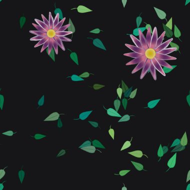 Çiçek yaprakları, çiçekler duvar kağıtları, vektör illüstrasyonları..