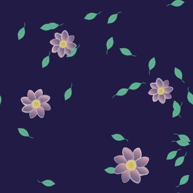 soyut çiçekler ve yapraklar, çiçekler duvar kağıtları, vektör illüstrasyonu