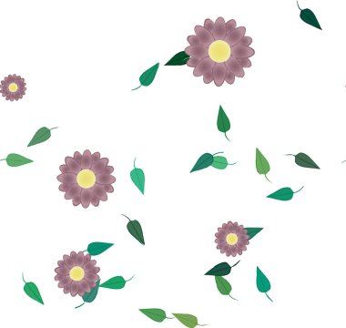 Çiçek yaprakları, çiçekler duvar kağıtları, vektör illüstrasyonları..