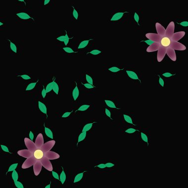 Çiçek yaprakları, çiçekler duvar kağıtları, vektör illüstrasyonları..