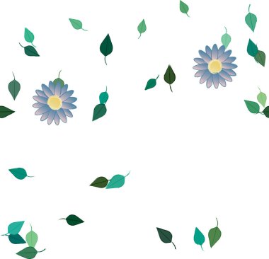 soyut çiçekler ve yapraklar, çiçekler duvar kağıtları, vektör illüstrasyonu