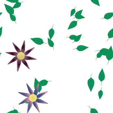 soyut çiçekler ve yapraklar, çiçekler duvar kağıtları, vektör illüstrasyonu