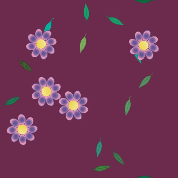 Feuillage Fleuri Papier Peint Fleuri Fleurs Illustration Vectorielle — Image vectorielle