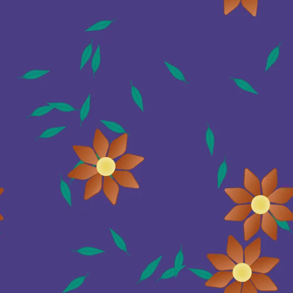 Flor Abstracta Follaje Flores Florecen Fondo Pantalla Vector Ilustración — Vector de stock