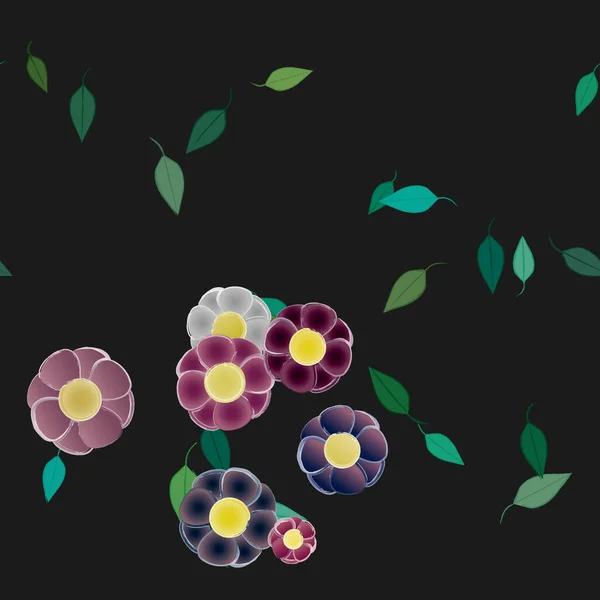 Abstrakt Blomma Och Bladverk Blommor Blomma Tapet Vektor Illustration — Stock vektor