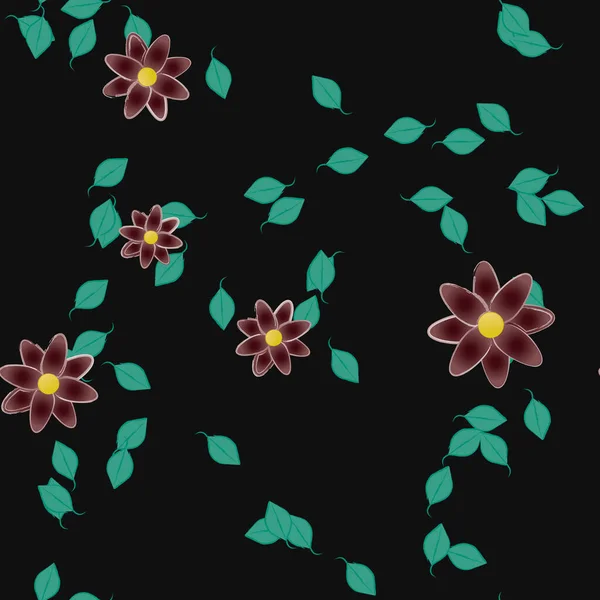 Soyut Çiçekler Yapraklar Çiçekler Duvar Kağıtları Vektör Illüstrasyonu — Stok Vektör