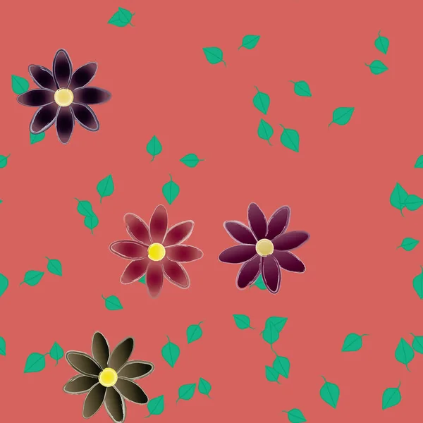Kukka Lehtineen Kukat Kukkivat Tapetti Vektori Kuva — vektorikuva