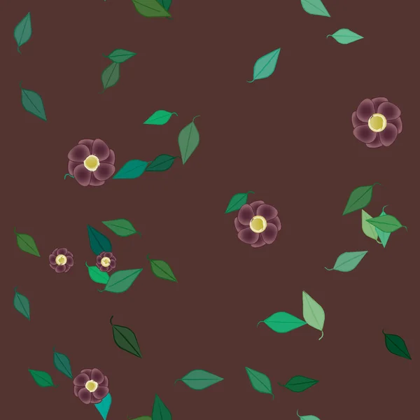 Feuillage Fleuri Papier Peint Fleuri Fleurs Illustration Vectorielle — Image vectorielle