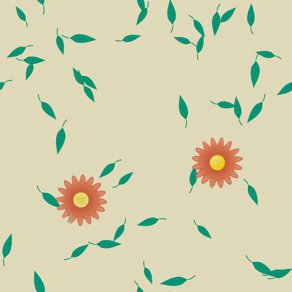 Fleur Abstraite Feuillage Papier Peint Fleur Fleurs Illustration Vectorielle — Image vectorielle