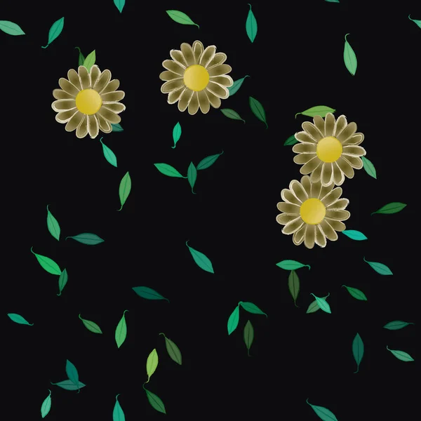 Soyut Çiçekler Yapraklar Çiçekler Duvar Kağıtları Vektör Illüstrasyonu — Stok Vektör