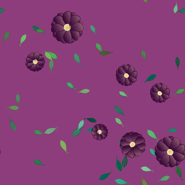 Illustration Vectorielle Fleurs Fleurs Feuilles Papier Peint Numérique Sur Fond — Image vectorielle