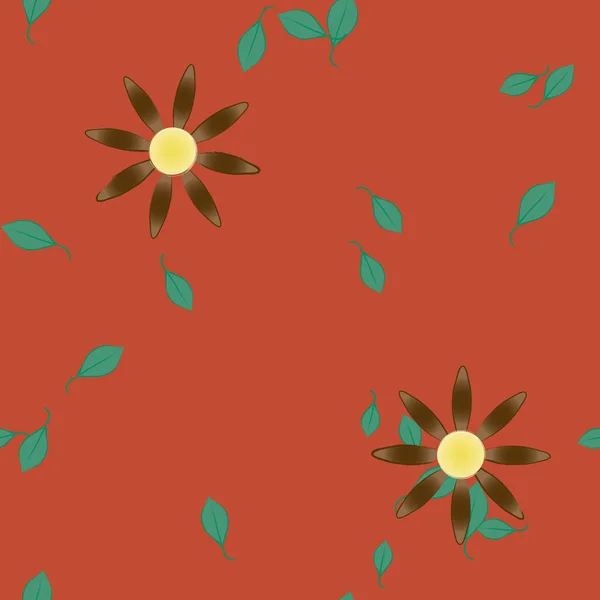 Illustration Vectorielle Fleurs Fleurs Feuilles Papier Peint Numérique Sur Fond — Image vectorielle