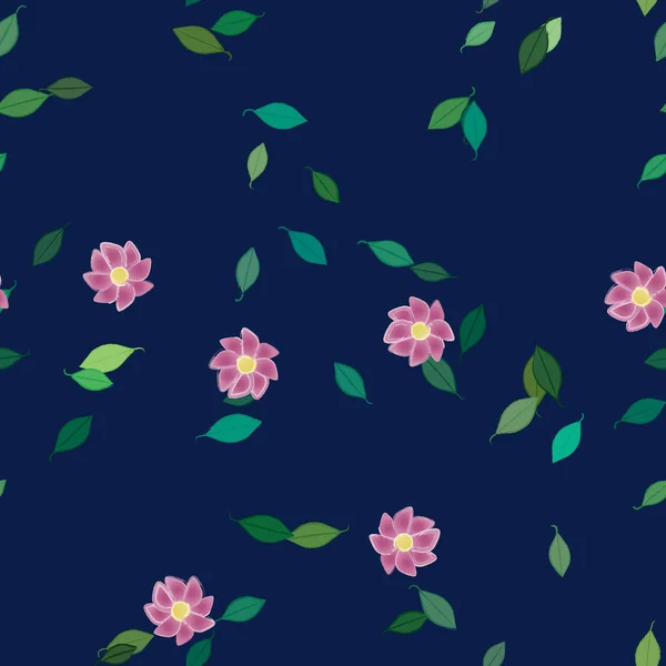 Follaje Flores Flores Florecen Fondo Pantalla Vector Ilustración — Archivo Imágenes Vectoriales