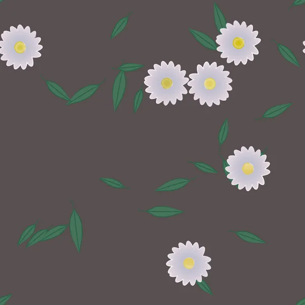 Abstrakte Blüte Und Laub Blumen Blühen Tapete Vektorillustration — Stockvektor