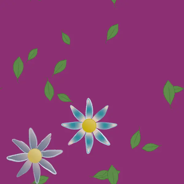 Vektor Illustration Von Schwimmenden Blumen Blüte Und Blättern Digitale Hintergrundbilder — Stockvektor