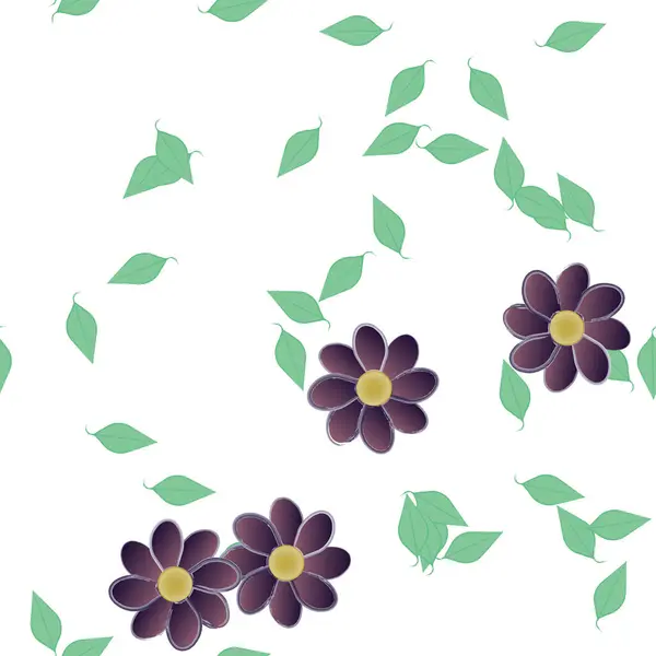 Fleur Abstraite Feuillage Papier Peint Fleur Fleurs Illustration Vectorielle — Image vectorielle