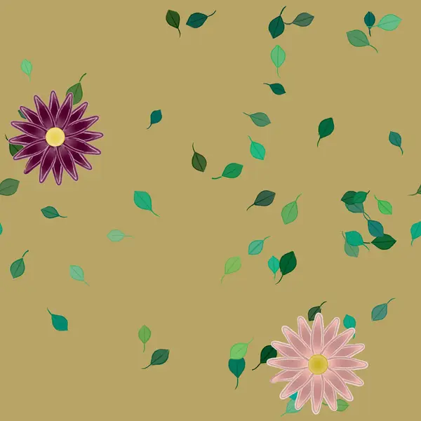 Fleur Abstraite Feuillage Papier Peint Fleur Fleurs Illustration Vectorielle — Image vectorielle