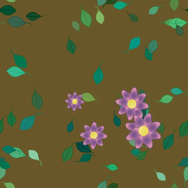 Abstrakt Blomma Och Bladverk Blommor Blomma Tapet Vektor Illustration — Stock vektor