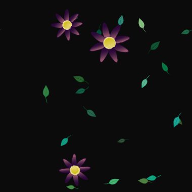 Çiçek yaprakları, çiçekler duvar kağıtları, vektör illüstrasyonları..