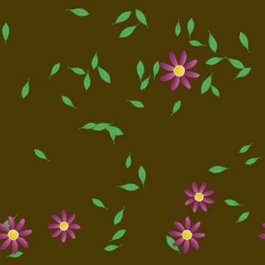 soyut çiçekler ve yapraklar, çiçekler duvar kağıtları, vektör illüstrasyonu