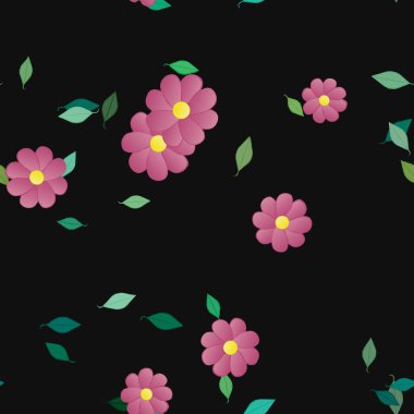 soyut çiçekler ve yapraklar, çiçekler duvar kağıtları, vektör illüstrasyonu