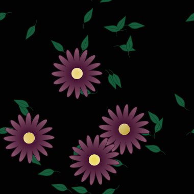 soyut çiçekler ve yapraklar, çiçekler duvar kağıtları, vektör illüstrasyonu