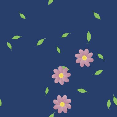 Çiçeklerin çiçek ve yapraklarla gösterimi, düz arkaplanda dijital duvar kağıdı