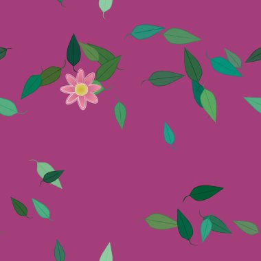 Çiçek yaprakları, çiçekler duvar kağıtları, vektör illüstrasyonları..