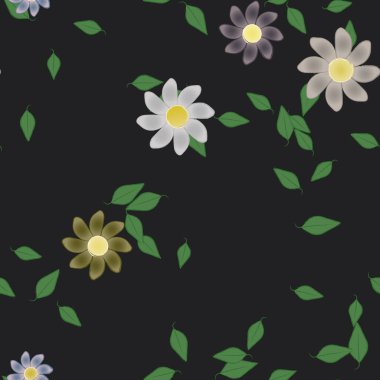 Çiçek yaprakları, çiçekler duvar kağıtları, vektör illüstrasyonları..