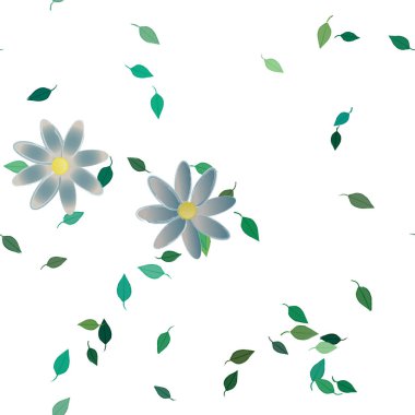 soyut çiçekler ve yapraklar, çiçekler duvar kağıtları, vektör illüstrasyonu