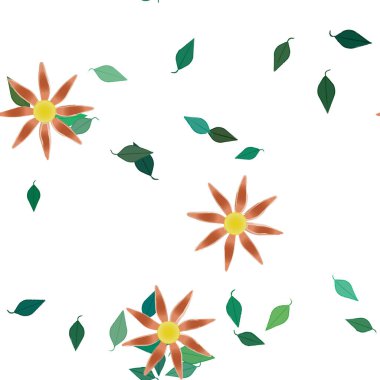 soyut çiçekler ve yapraklar, çiçekler duvar kağıtları, vektör illüstrasyonu