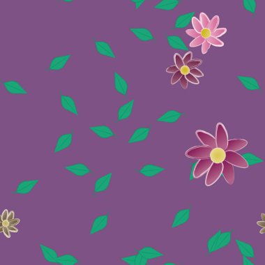 Çiçek yaprakları, çiçekler duvar kağıtları, vektör illüstrasyonları..