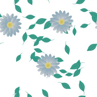 soyut çiçekler ve yapraklar, çiçekler duvar kağıtları, vektör illüstrasyonu