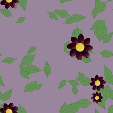 soyut çiçekler ve yapraklar, çiçekler duvar kağıtları, vektör illüstrasyonu