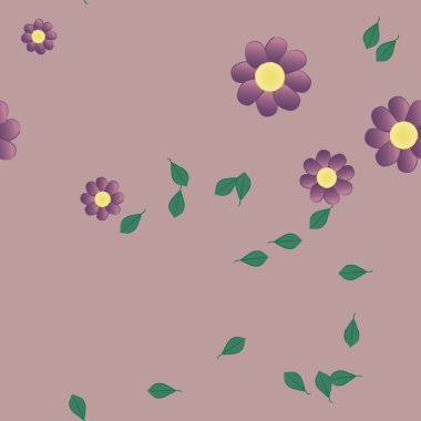 soyut çiçekler ve yapraklar, çiçekler duvar kağıtları, vektör illüstrasyonu