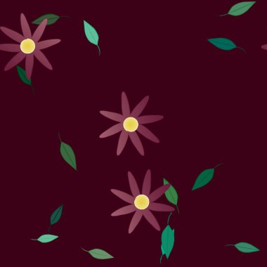 Çiçek yaprakları, çiçekler duvar kağıtları, vektör illüstrasyonları..