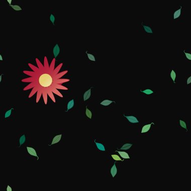 soyut çiçekler ve yapraklar, çiçekler duvar kağıtları, vektör illüstrasyonu