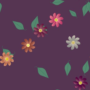 Çiçek yaprakları, çiçekler duvar kağıtları, vektör illüstrasyonları..