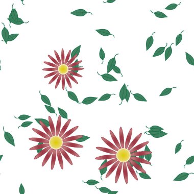 soyut çiçekler ve yapraklar, çiçekler duvar kağıtları, vektör illüstrasyonu