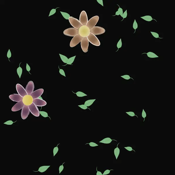 Abstracte Bloesem Gebladerte Bloemen Bloei Behang Vector Illustratie — Stockvector