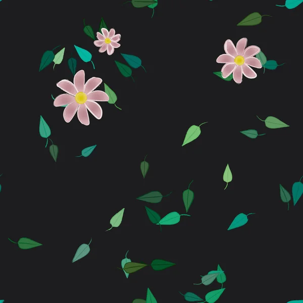 Bloesem Gebladerte Bloemen Bloei Behang Vector Illustratie — Stockvector